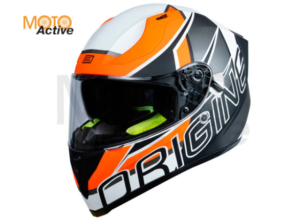 Шлем (интеграл) Origine STRADA COMPETITION HI-VIS, оранжевый/белый матовый